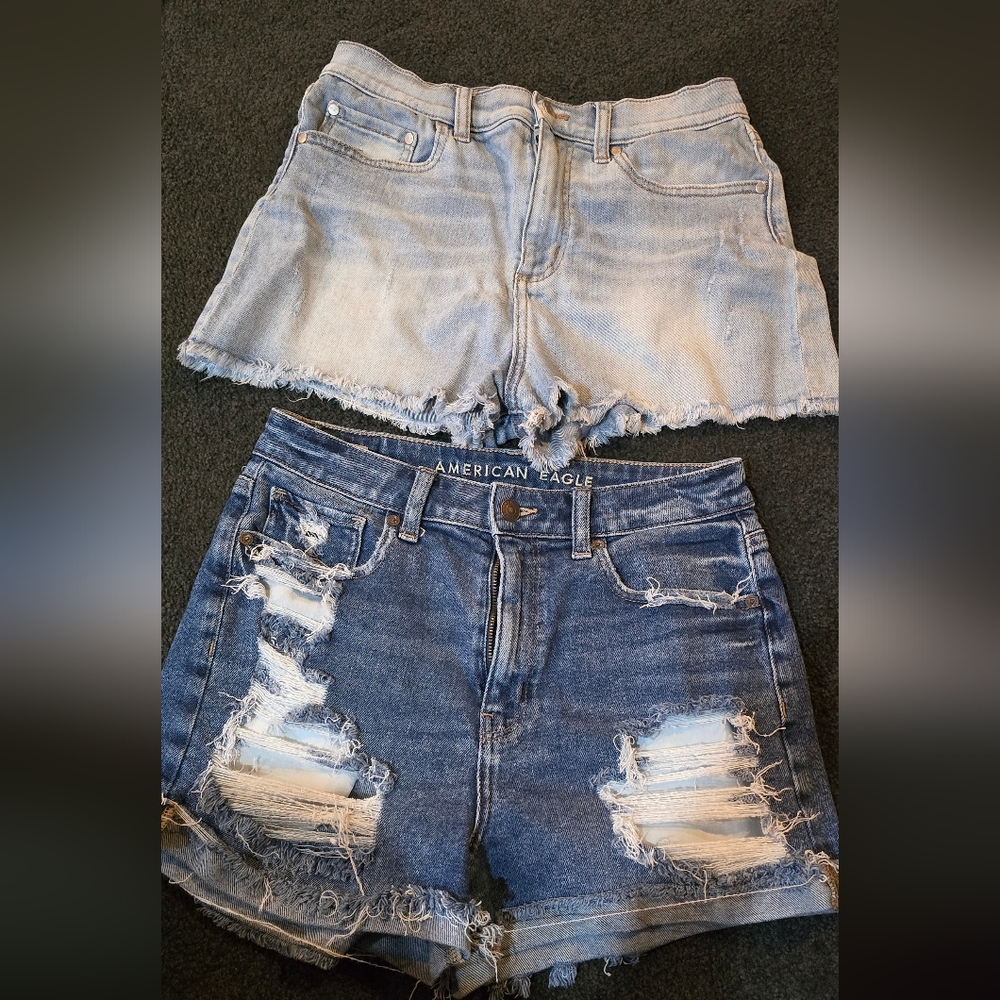 PINK Victoria's Secret Blue Distressed Jean Shorts